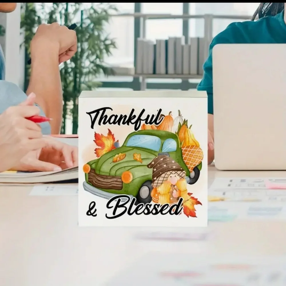 NEW! Thankful & Blessed gnome Sign